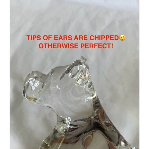 Baccarat Crystal Glass Boxer Dog Figurine CHIPPED EARS - Picture 5 of 8